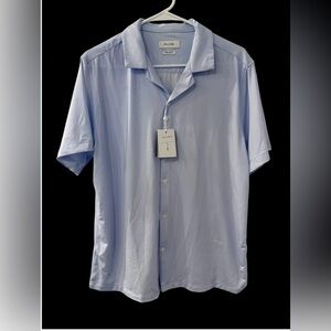 Porter & Ash Kinetic Stretch Button Up Sky Blue Men’s Shirt Size L NWT